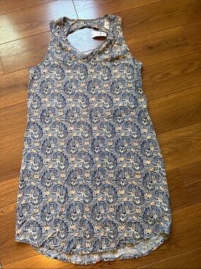 GAP Blue and Cream Paisley High-Low Tank Dress